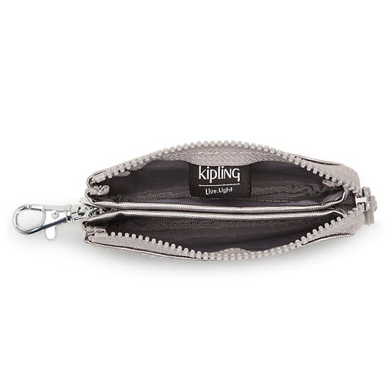 Bolsas Kipling Creativity Mini Metallic Pouch Keychain Plateados | MX 2101EB